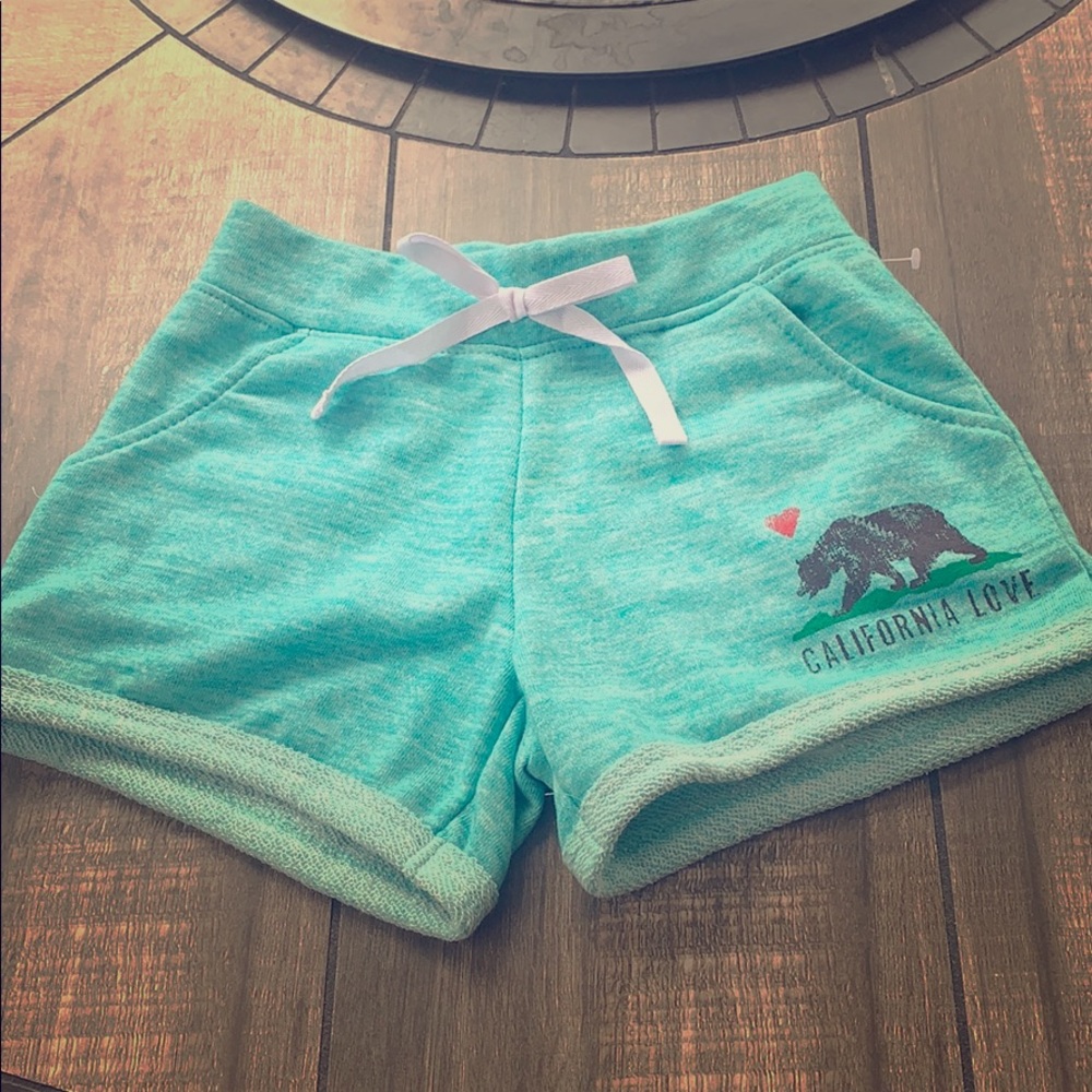 Girls California Love Terry Shorts Turquoise Sz M